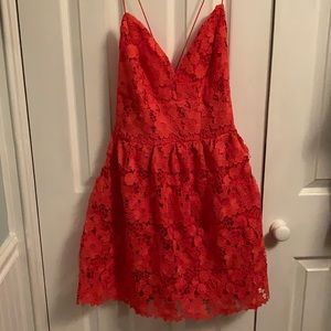 NWT Sugar + L!PS lace crisscross open back dress Small